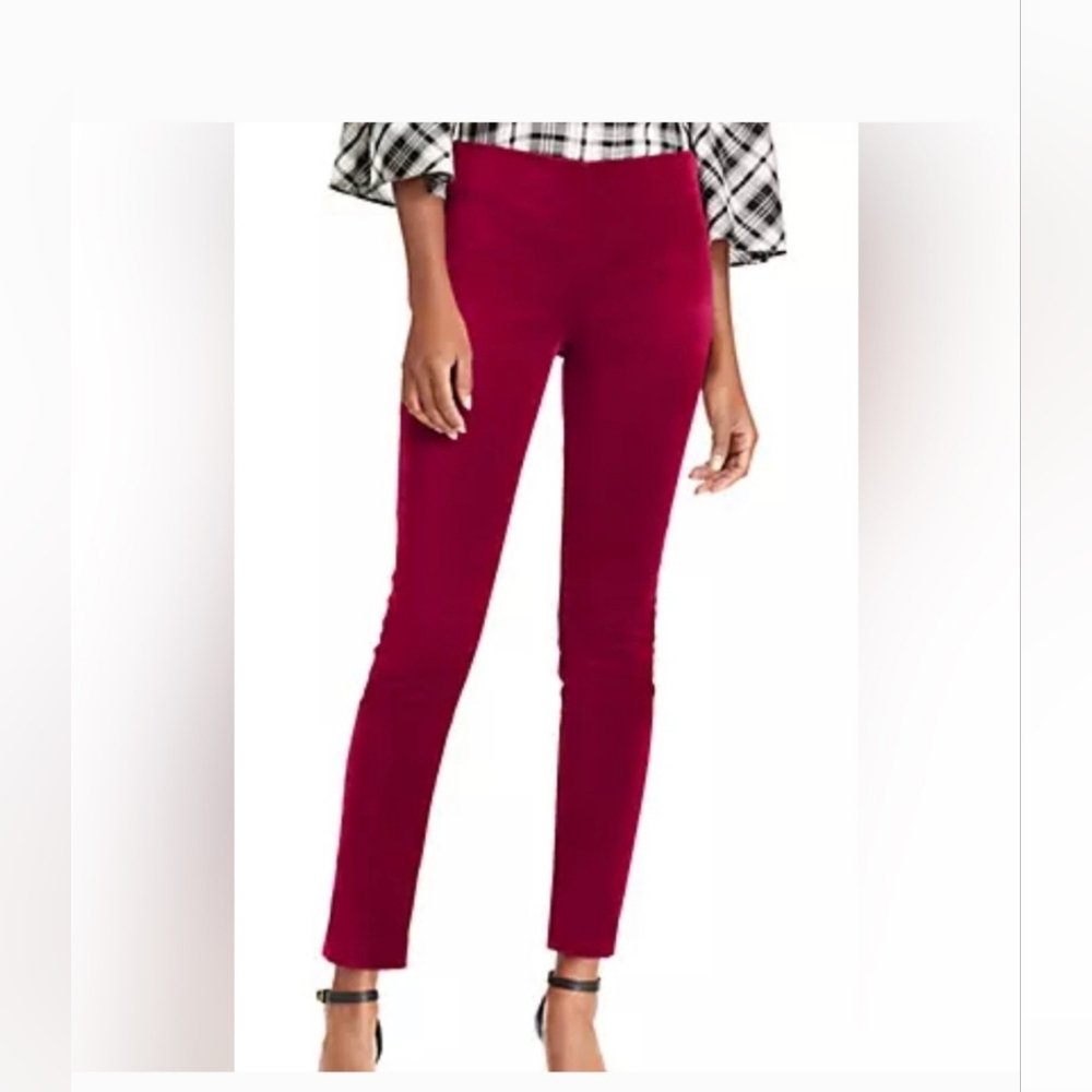Ralph Lauren Women's Stretch Velvet High- Rise Skinny Pants